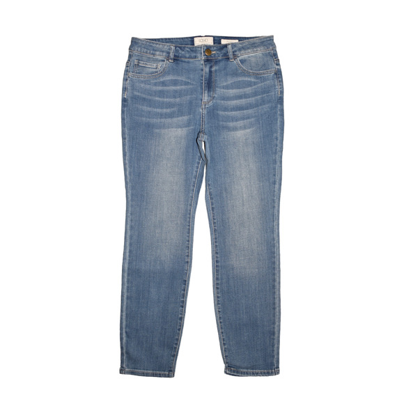 LOGO LORI GOLDSTEIN $87 5 Pocket Distressed Skinny Jean Medium Wash 8P - Picture 1 of 3
